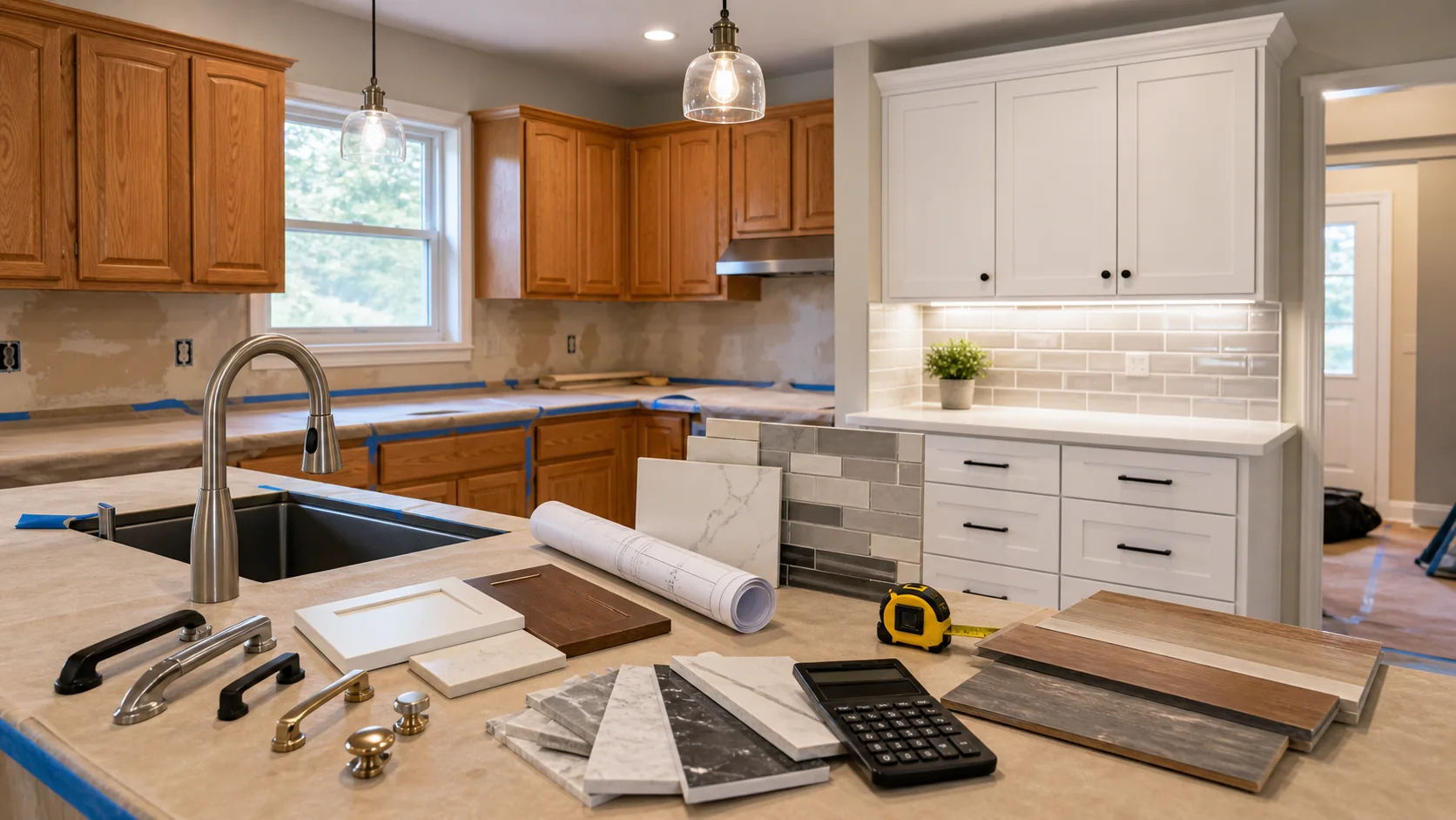 Kitchen upgrade budget organized by work zones and remodel scope